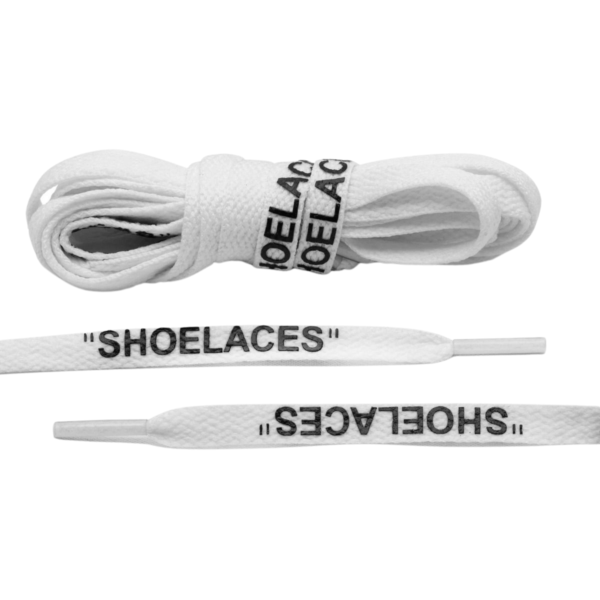 Off White ”SHOELACES” - bijele plosnate vezice Vezice | Shoecleanique