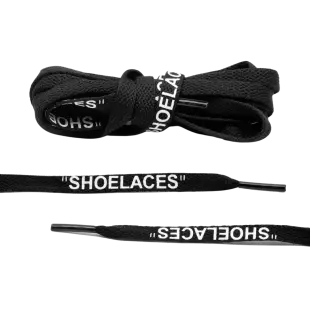 Off White ”SHOELACES” - crne plosnate vezice