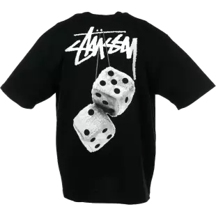 Stussy - Fuzzy Dice Black T-Shirt - slika 1